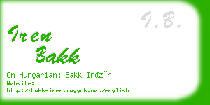 iren bakk business card